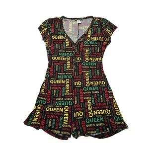 Make It Rain Young Women's Graphic Short Jumper Size Large Multicolor